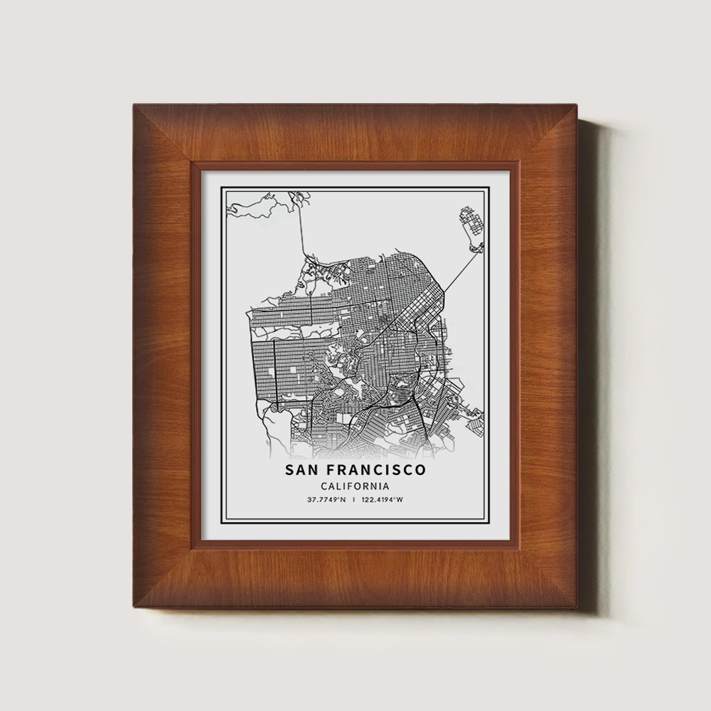 Minimalist San Francisco City Map Line Art Print