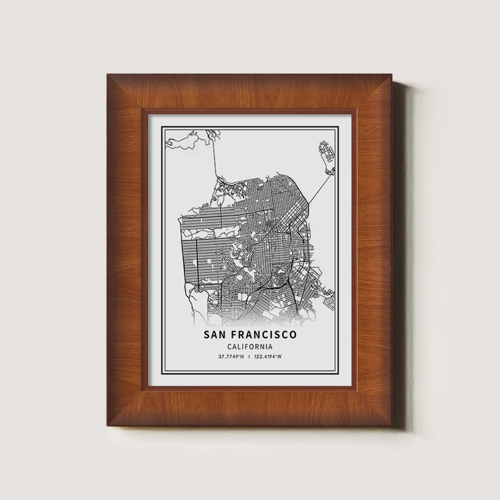 Minimalist San Francisco City Map Line Art Print