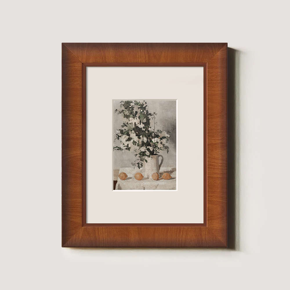 Ethereal White Flower Bouquet with Ripe Oranges