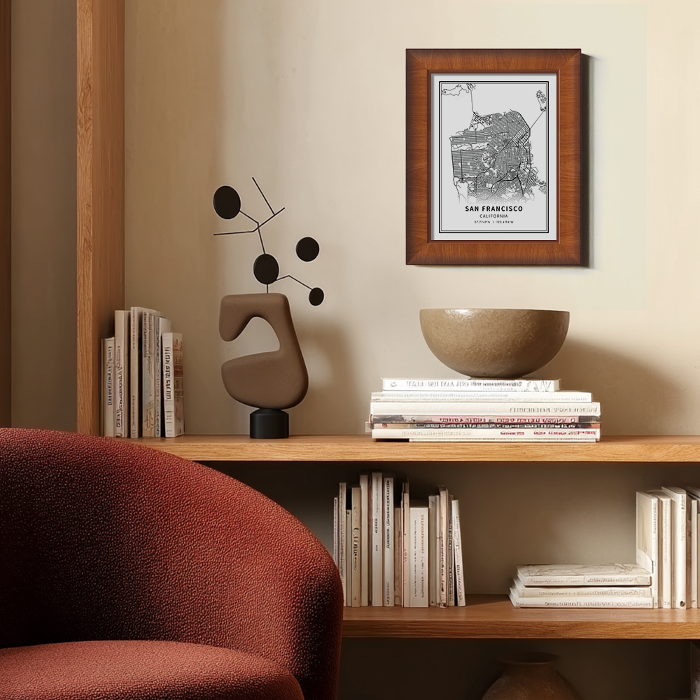 Minimalist San Francisco City Map Line Art Print