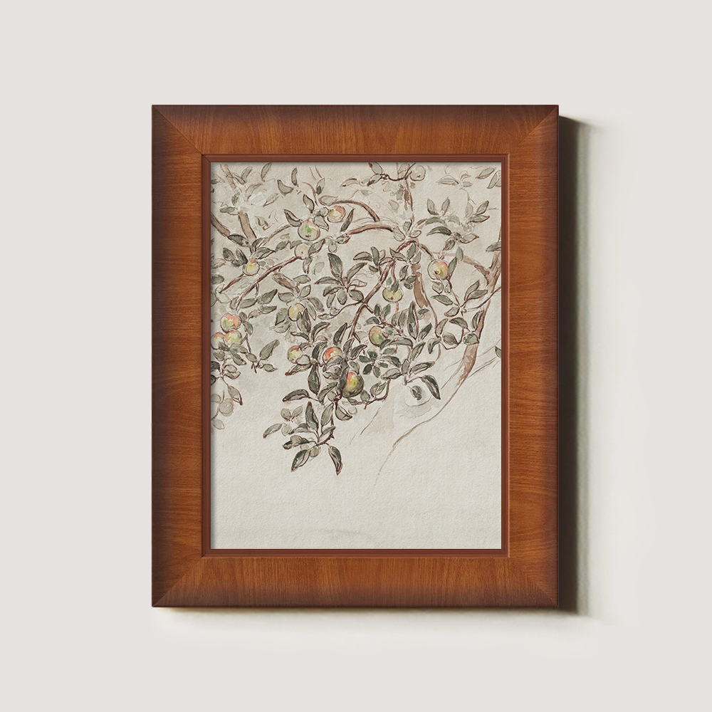 Ethereal Apple Branch Watercolor Sketch