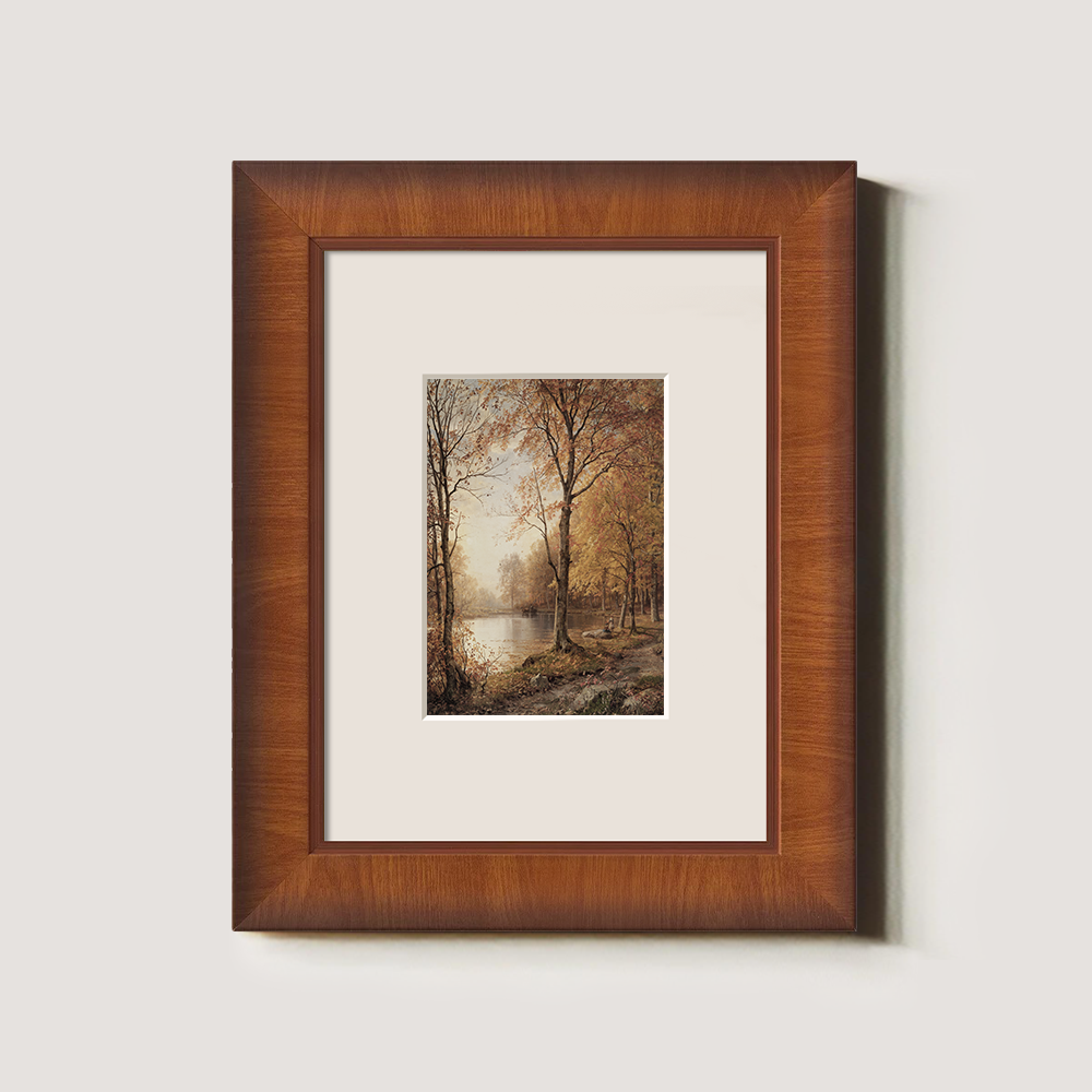 Misty Autumn Lakeside Reverie Watercolor Idyll