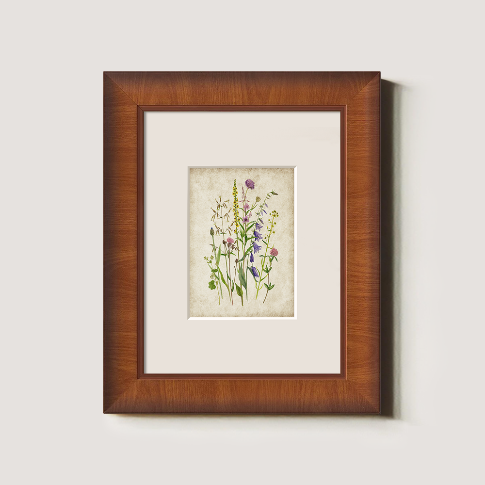 Serene Thistle Meadow Watercolor Bouquet