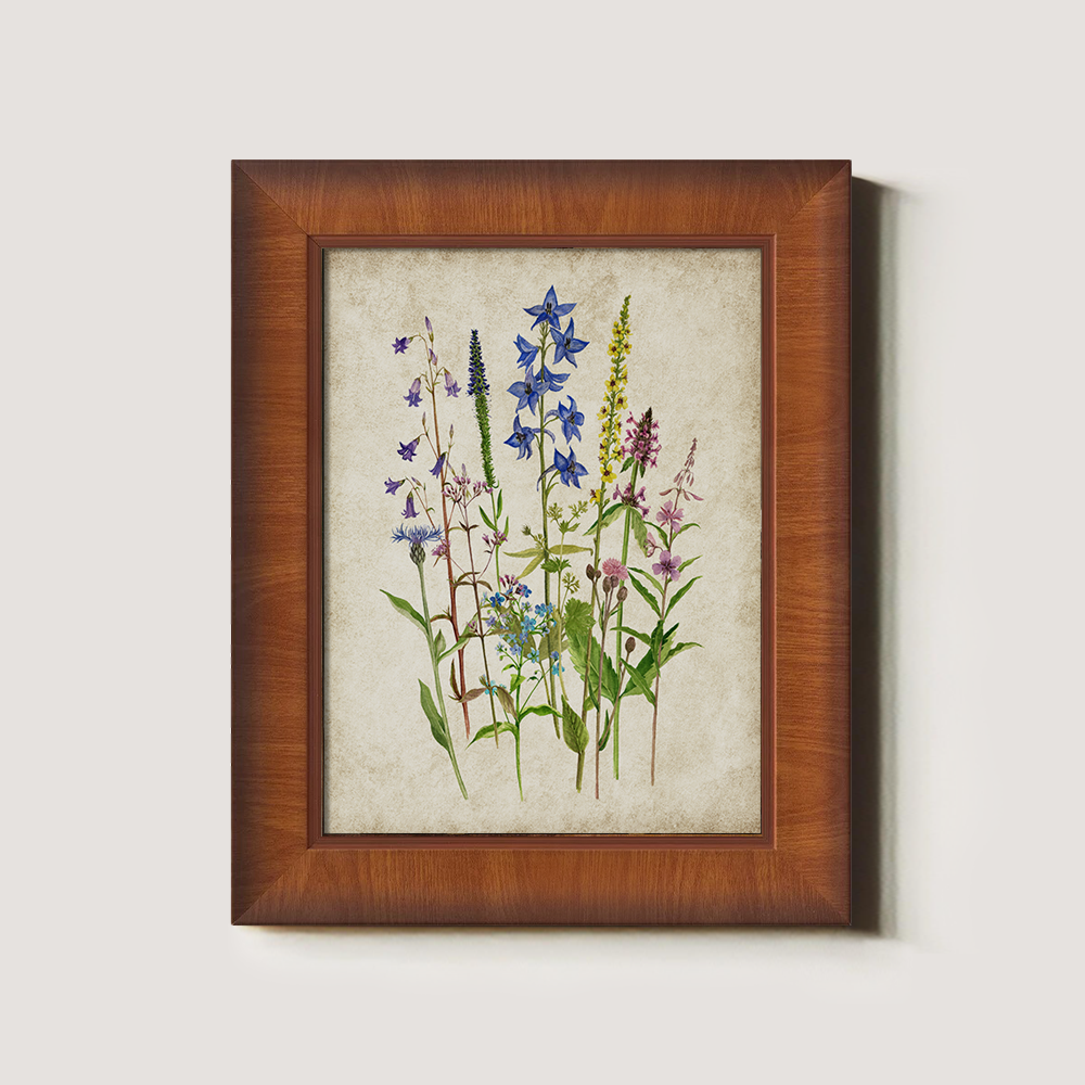 Ethereal Blue Spire Bouquet Watercolor Study