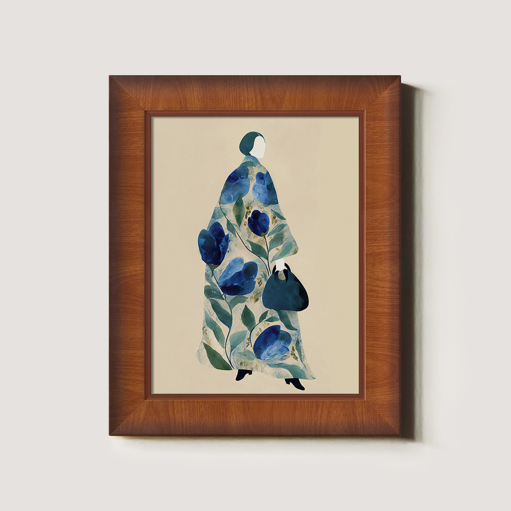 Hydrangea Kimono Silhouette - Blue Floral Study II