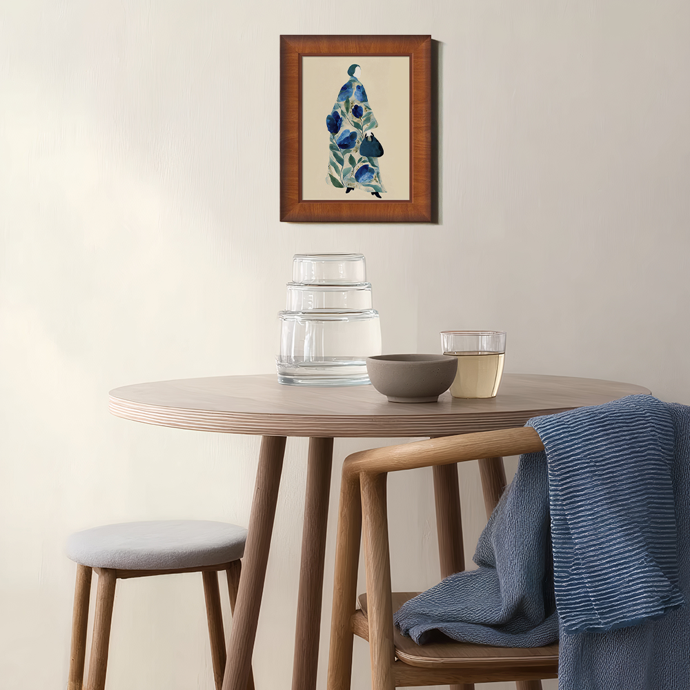 Hydrangea Kimono Silhouette - Blue Floral Study II