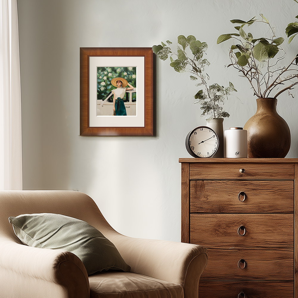 Sunlit Hydrangea Roadside Muse Watercolor Portrait