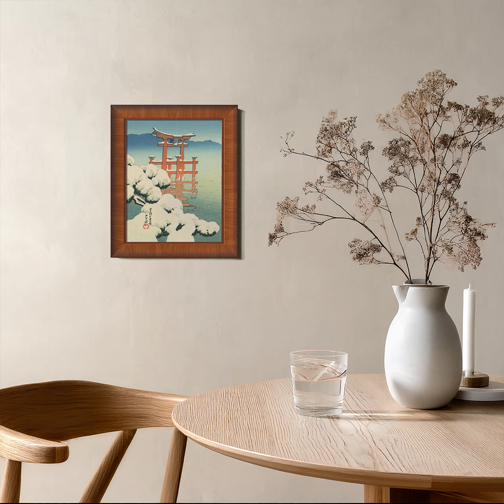 Snow-Covered Torii Gate at Miyajima