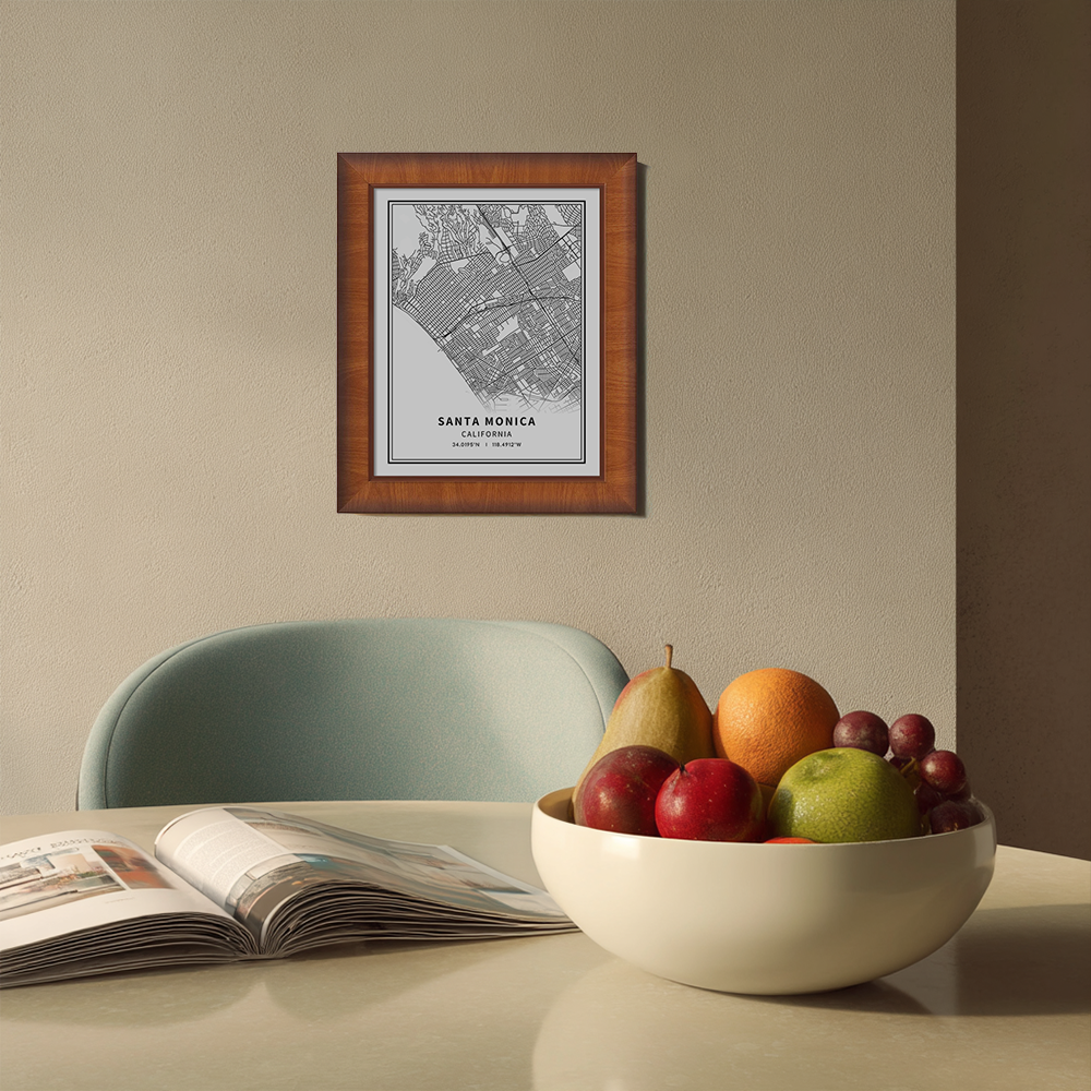 Minimalist Santa Monica City Map Line Art Print