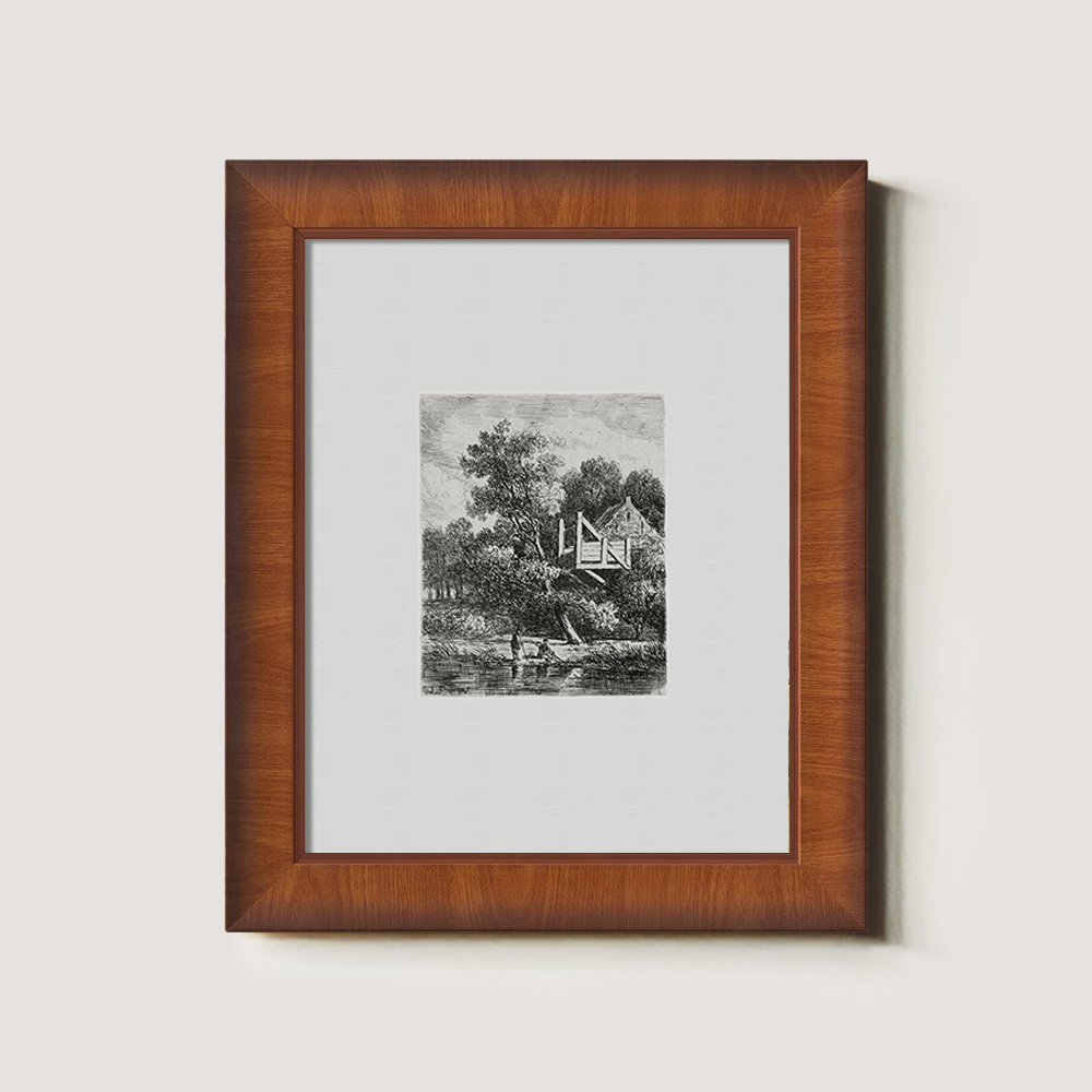 Riverside Cottage Haven Etching Reverie