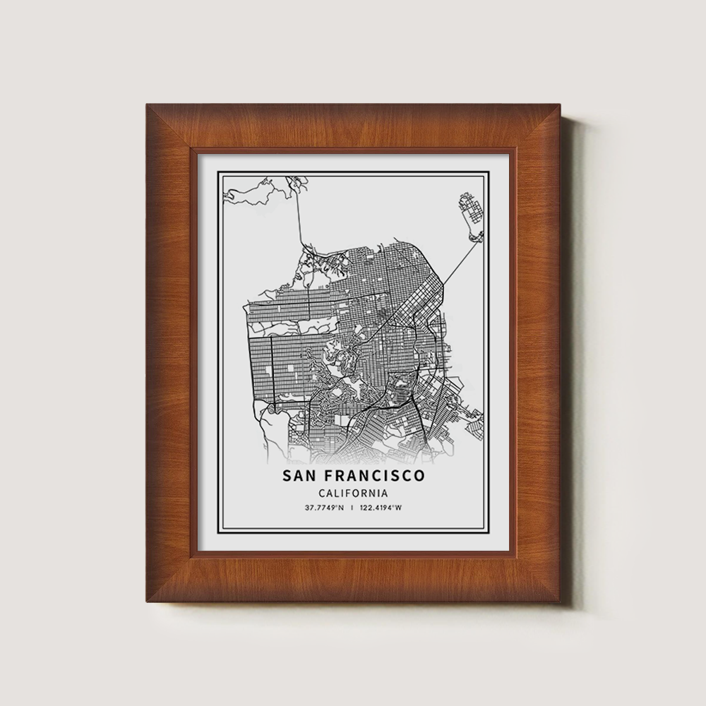 Minimalist San Francisco City Map Line Art Print