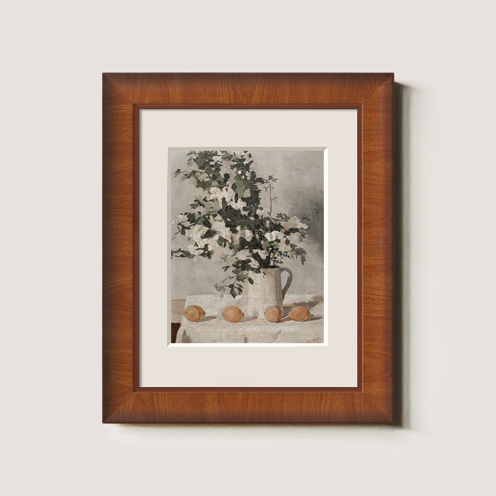 Ethereal White Flower Bouquet with Ripe Oranges