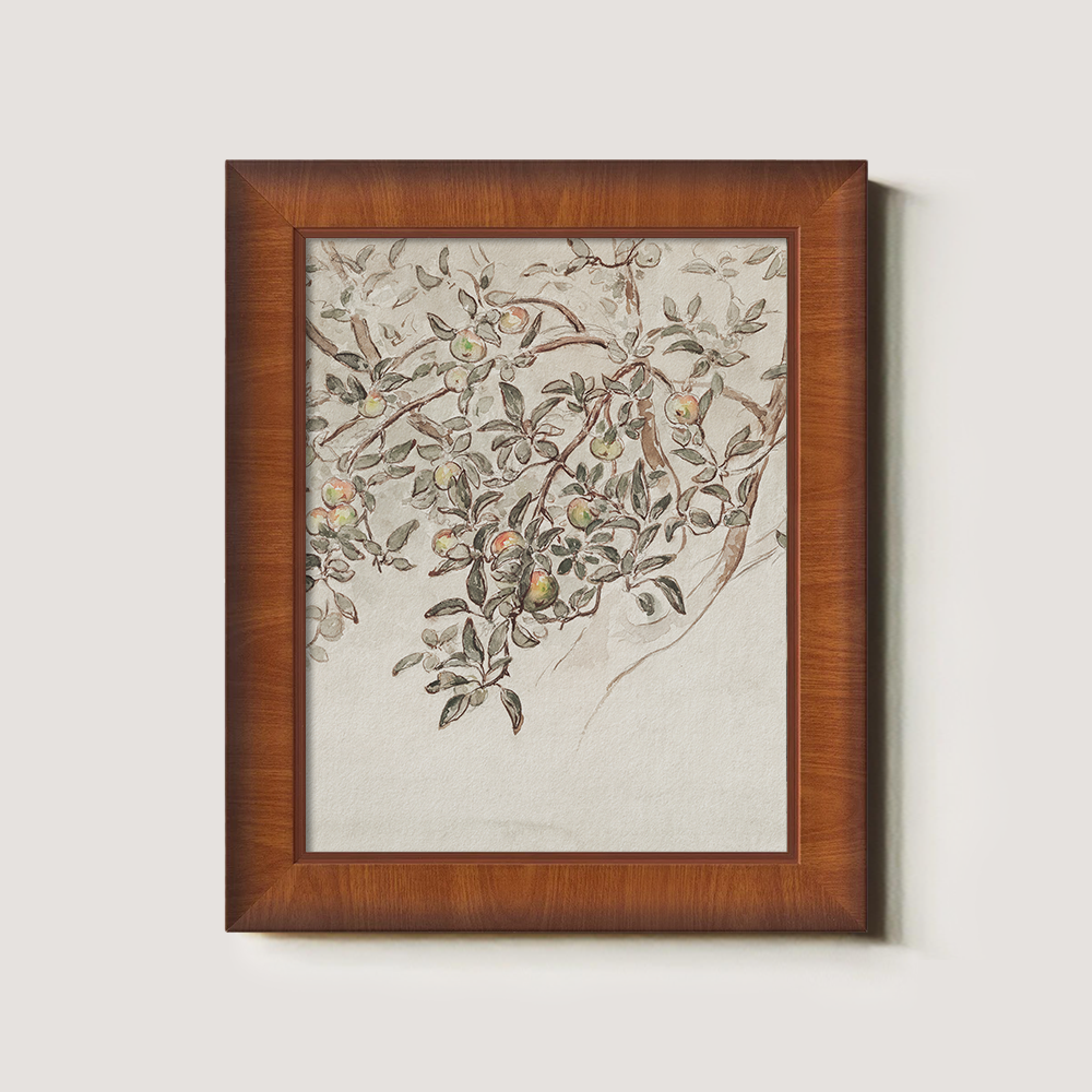Ethereal Apple Branch Watercolor Sketch