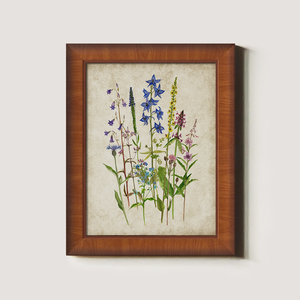 Ethereal Blue Spire Bouquet Watercolor Study