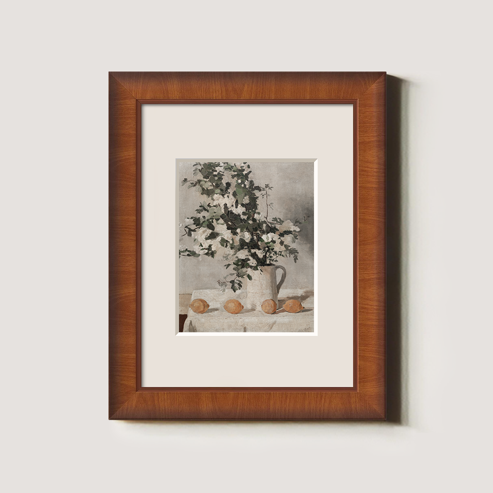 Ethereal White Flower Bouquet with Ripe Oranges