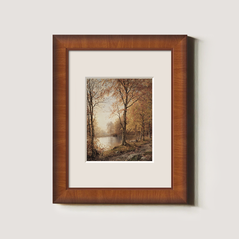 Misty Autumn Lakeside Reverie Watercolor Idyll