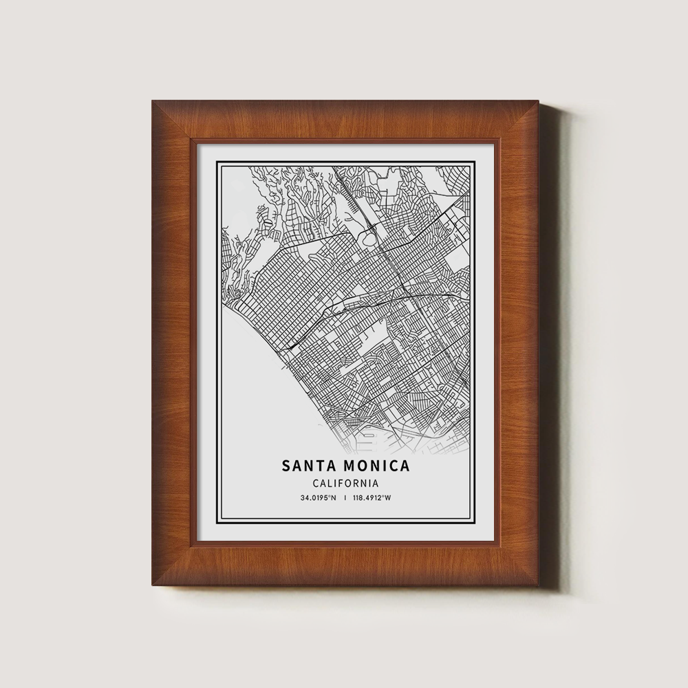 Minimalist Santa Monica City Map Line Art Print