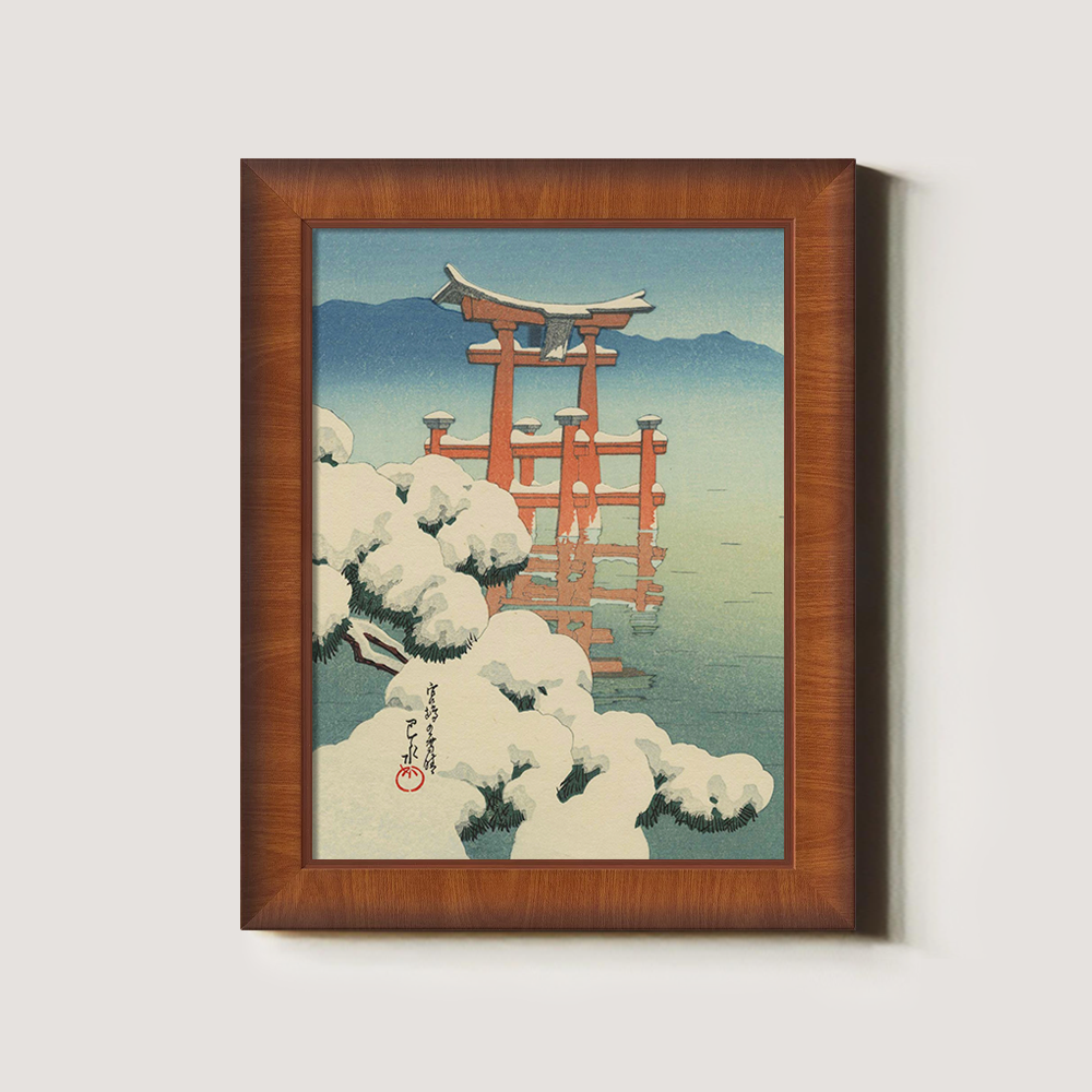 Snow-Covered Torii Gate at Miyajima