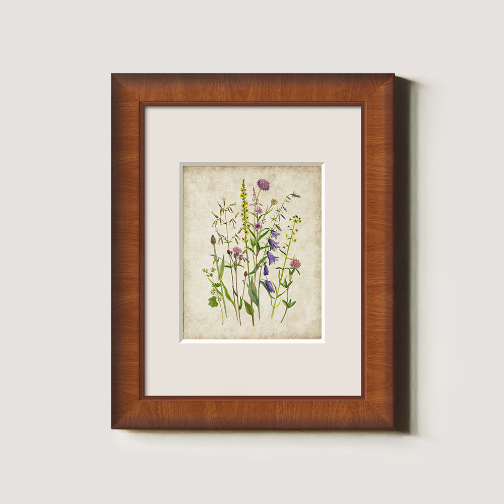 Serene Thistle Meadow Watercolor Bouquet
