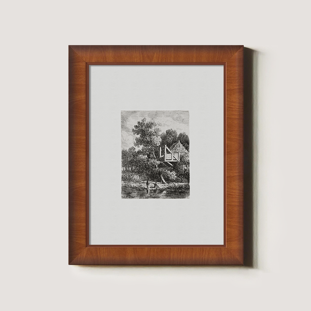 Riverside Cottage Haven Etching Reverie