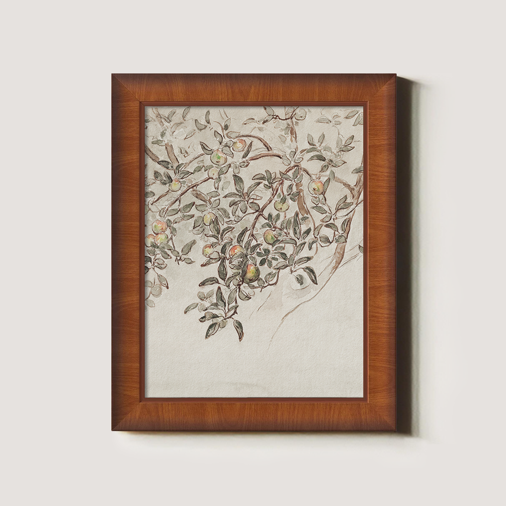 Ethereal Apple Branch Watercolor Sketch