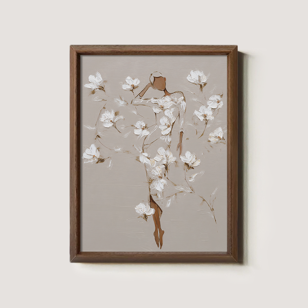 Figure Composed of White Blossoms