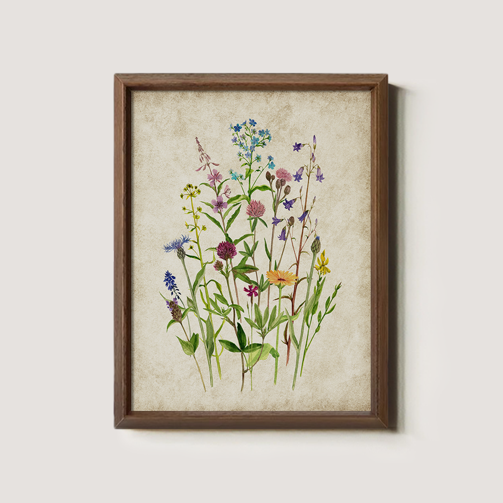 Vibrant Meadow Wildflowers Watercolor Bouquet