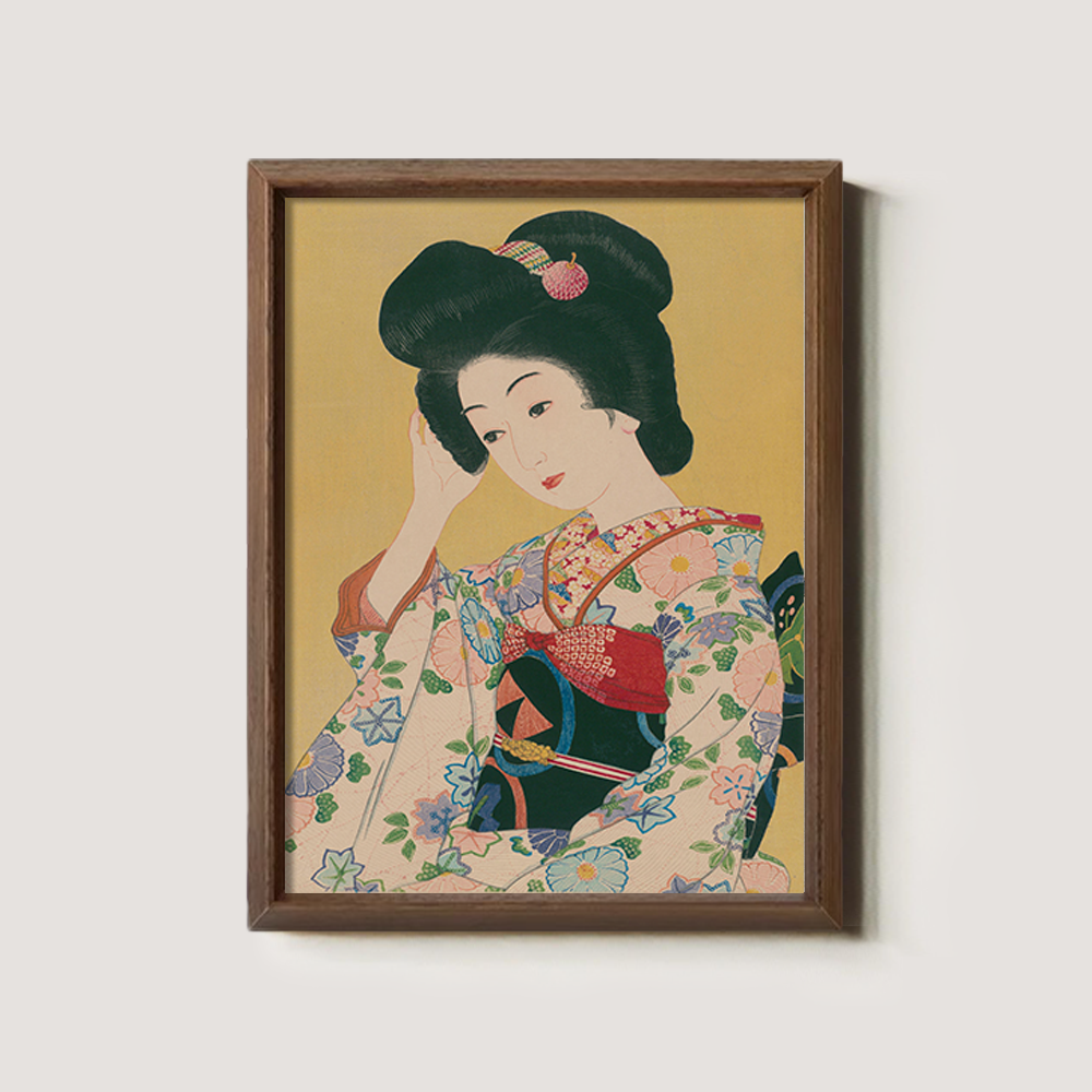 Kimono Beauty in Contemplation - Bijin-ga Print