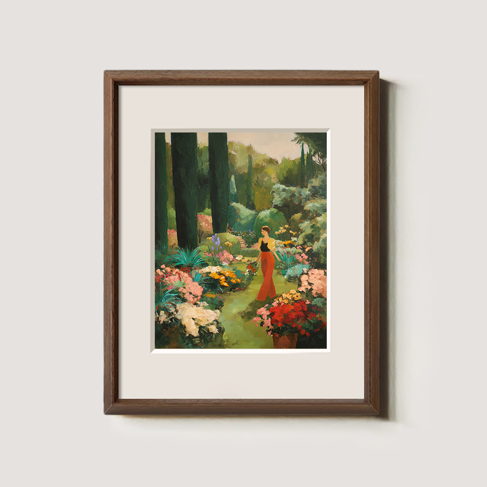 Dreamy Cypress Garden Wander Watercolor Idyll