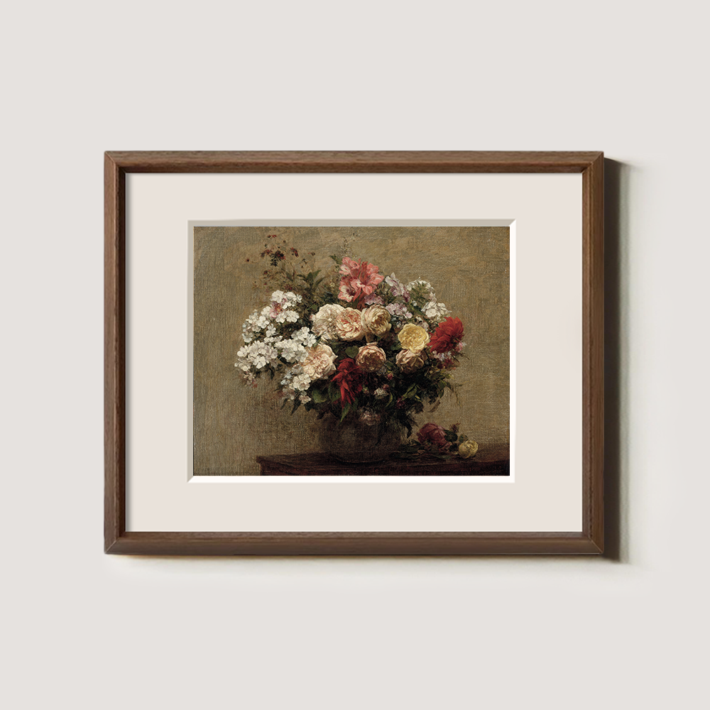 Opulent Mixed Bloom Vase Watercolor Still Life