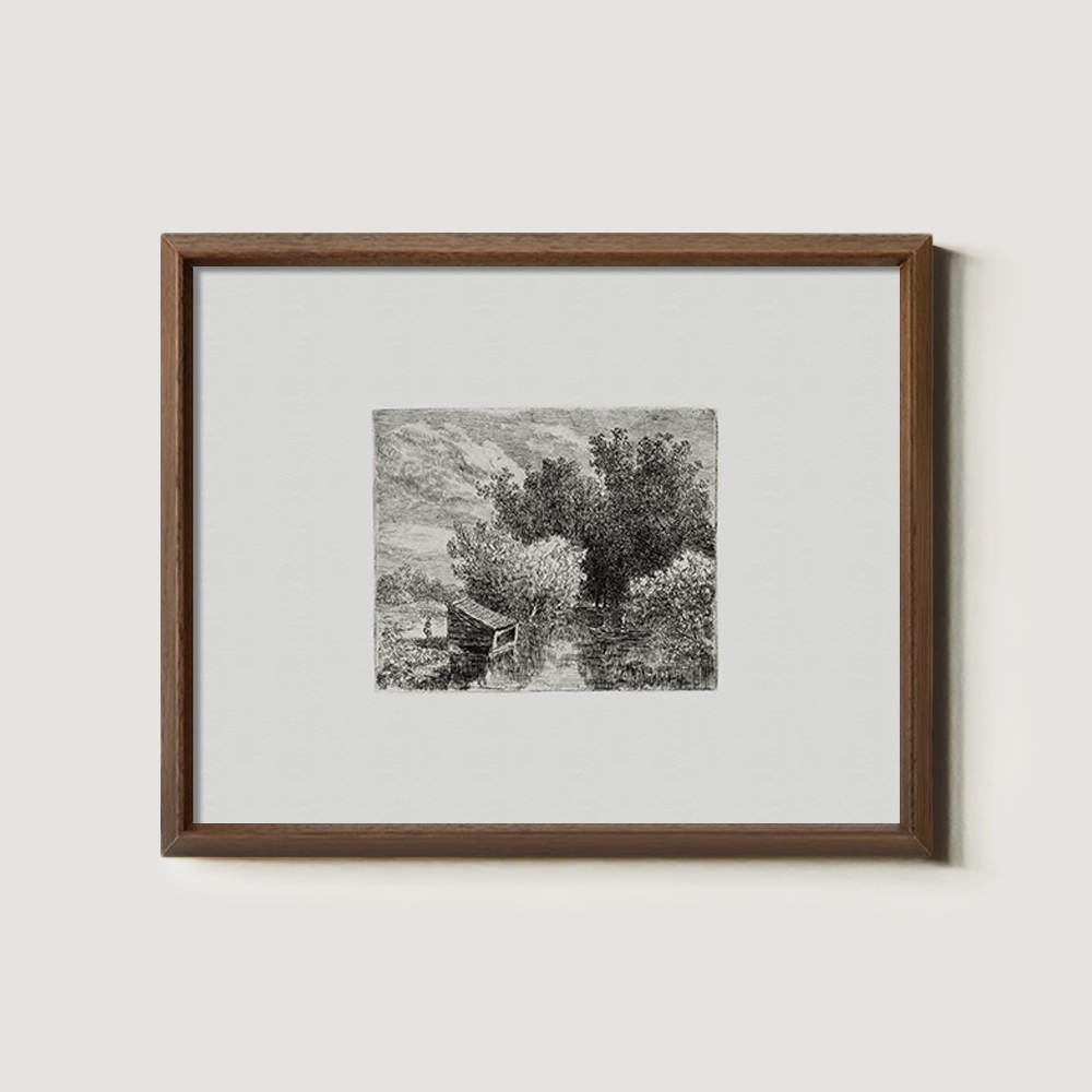 Shrouded Grove Bridge Etching Reverie