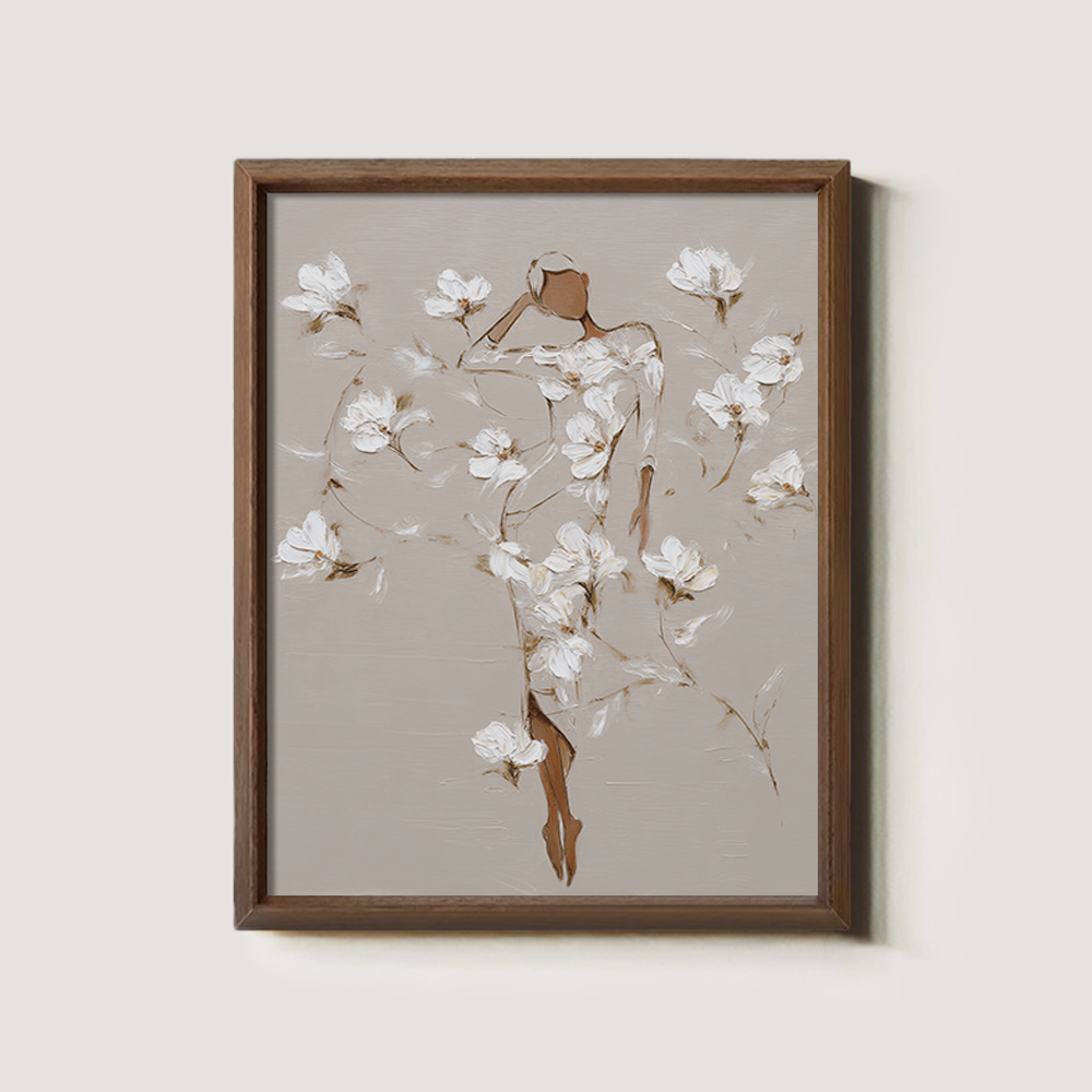 Figure Composed of White Blossoms