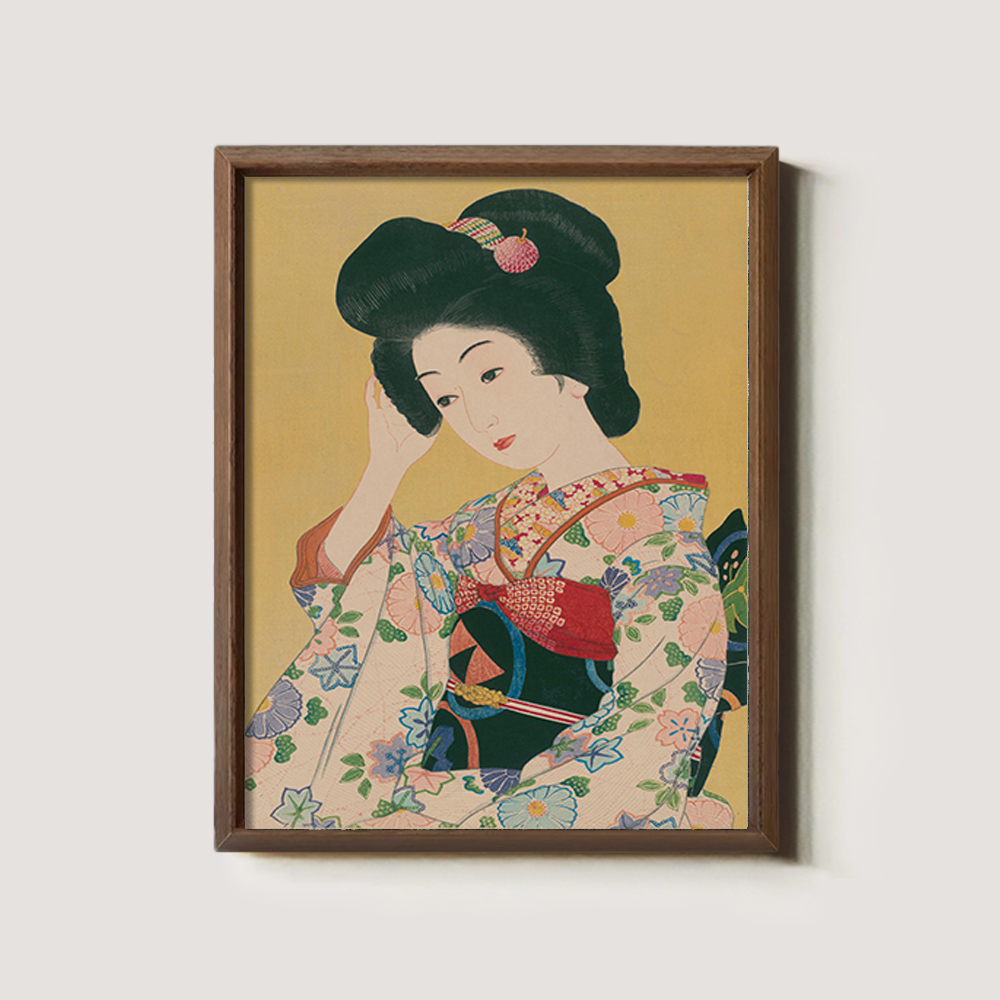 Kimono Beauty in Contemplation - Bijin-ga Print