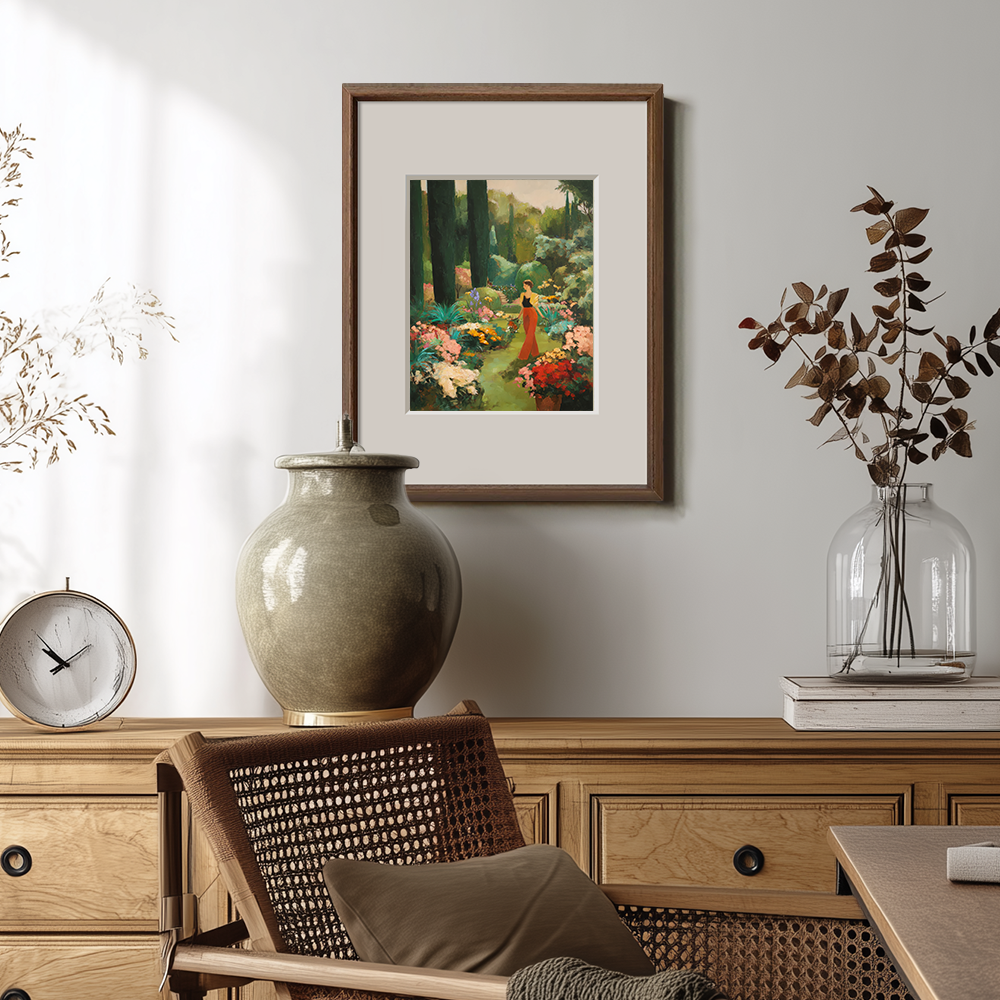 Dreamy Cypress Garden Wander Watercolor Idyll