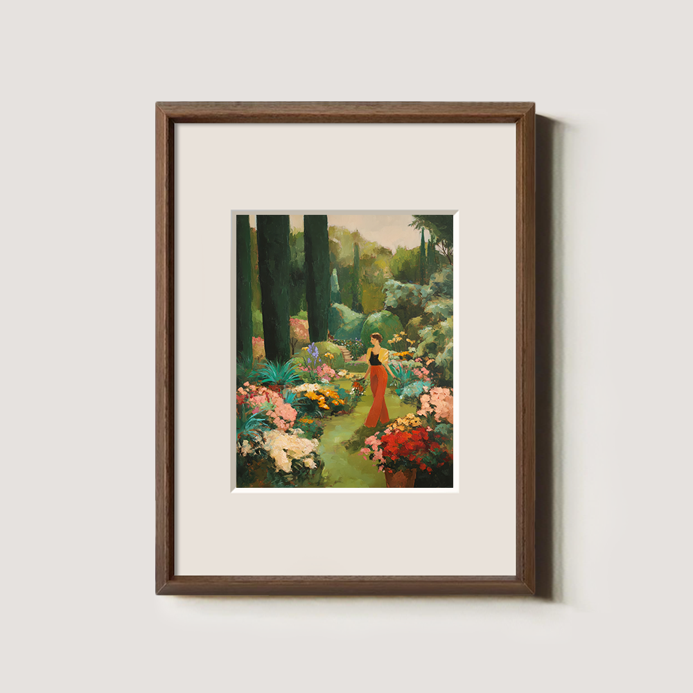 Dreamy Cypress Garden Wander Watercolor Idyll