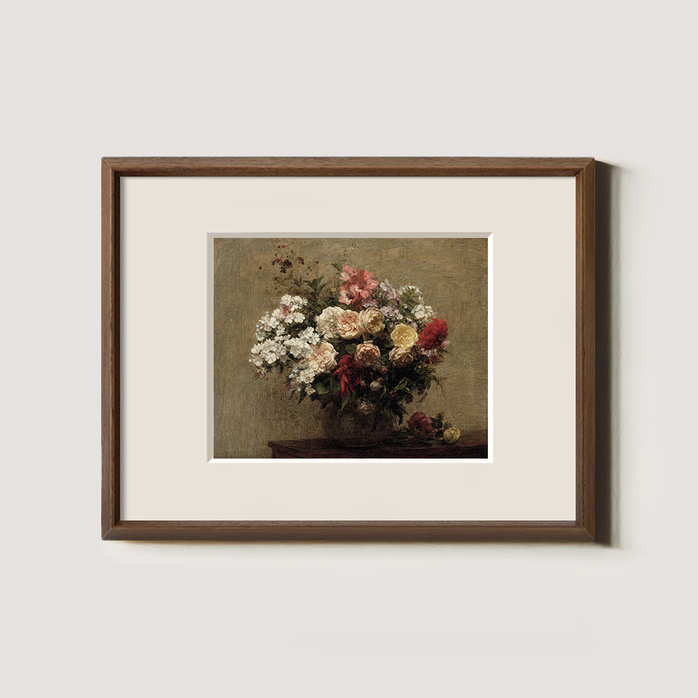 Opulent Mixed Bloom Vase Watercolor Still Life