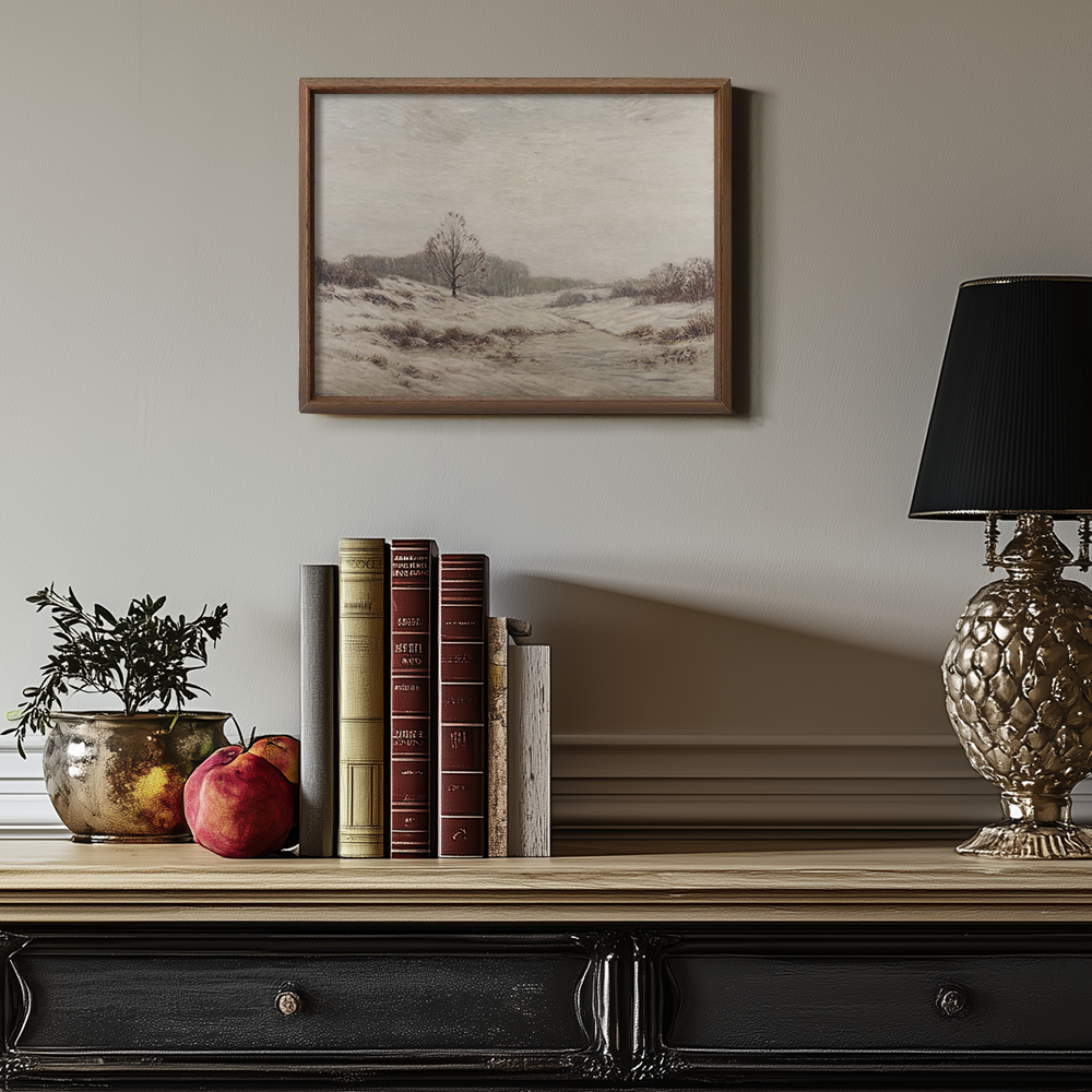 Frost-Kissed Dune Solitude Watercolor Reverie