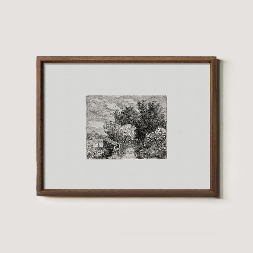 Shrouded Grove Bridge Etching Reverie