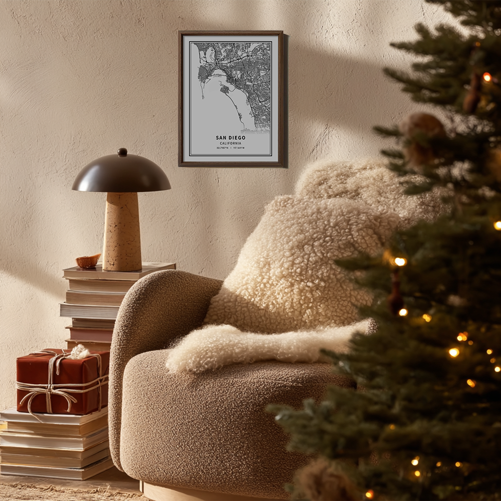 Minimalist San Diego City Map Line Art Print