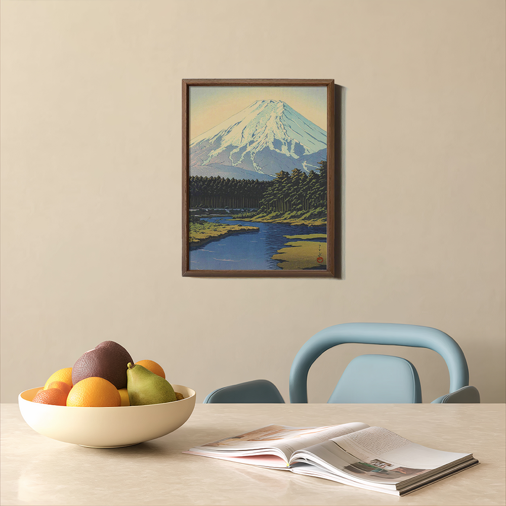 Mount Fuji Over Forest and River