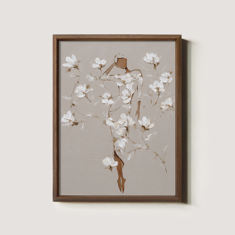 Figure Composed of White Blossoms