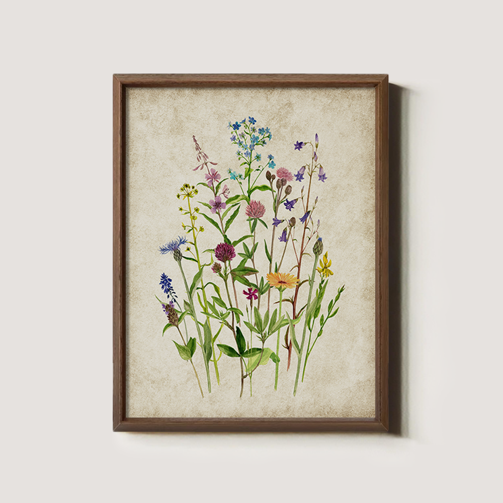 Vibrant Meadow Wildflowers Watercolor Bouquet