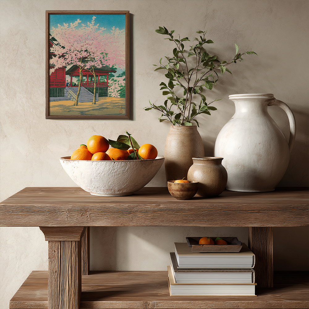 Full Bloom Cherry Blossoms at Temple Gate