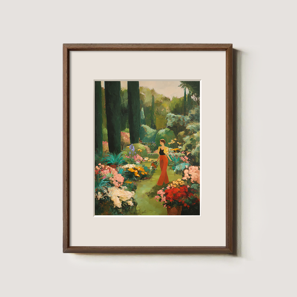 Dreamy Cypress Garden Wander Watercolor Idyll