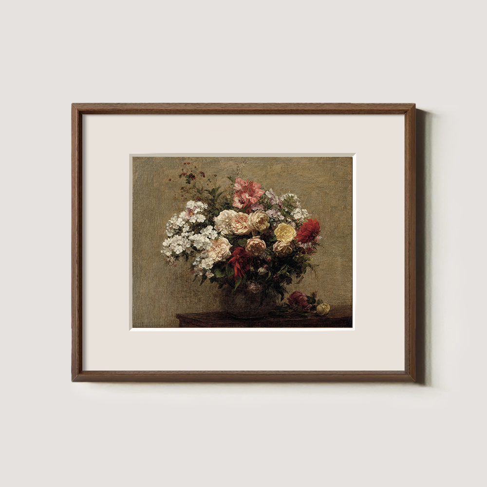 Opulent Mixed Bloom Vase Watercolor Still Life