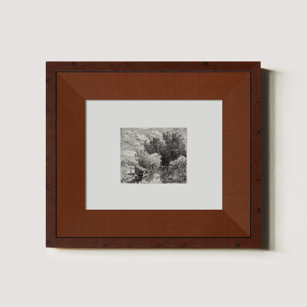 Shrouded Grove Bridge Etching Reverie