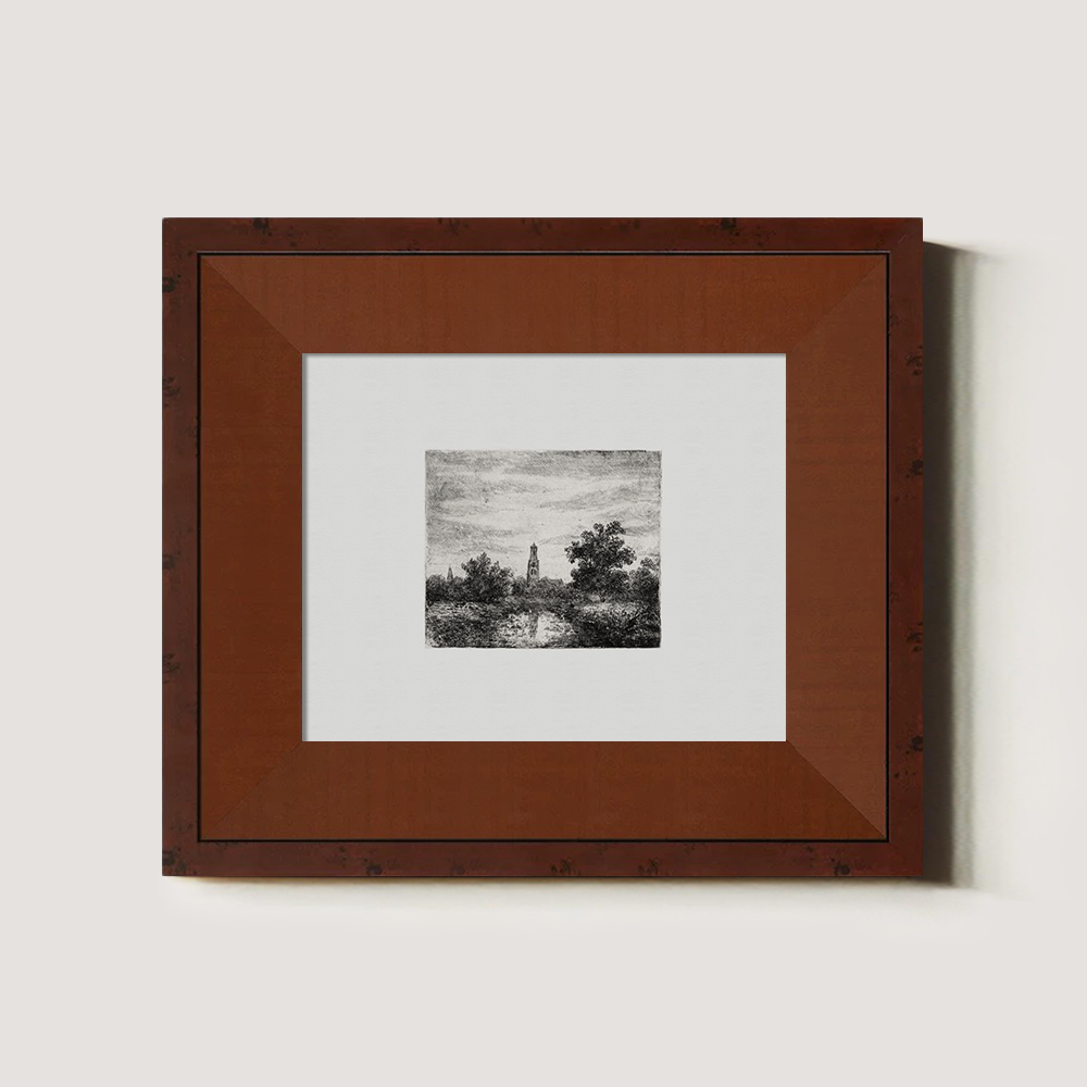 Veiled Tower Riverside Etching Nocturne