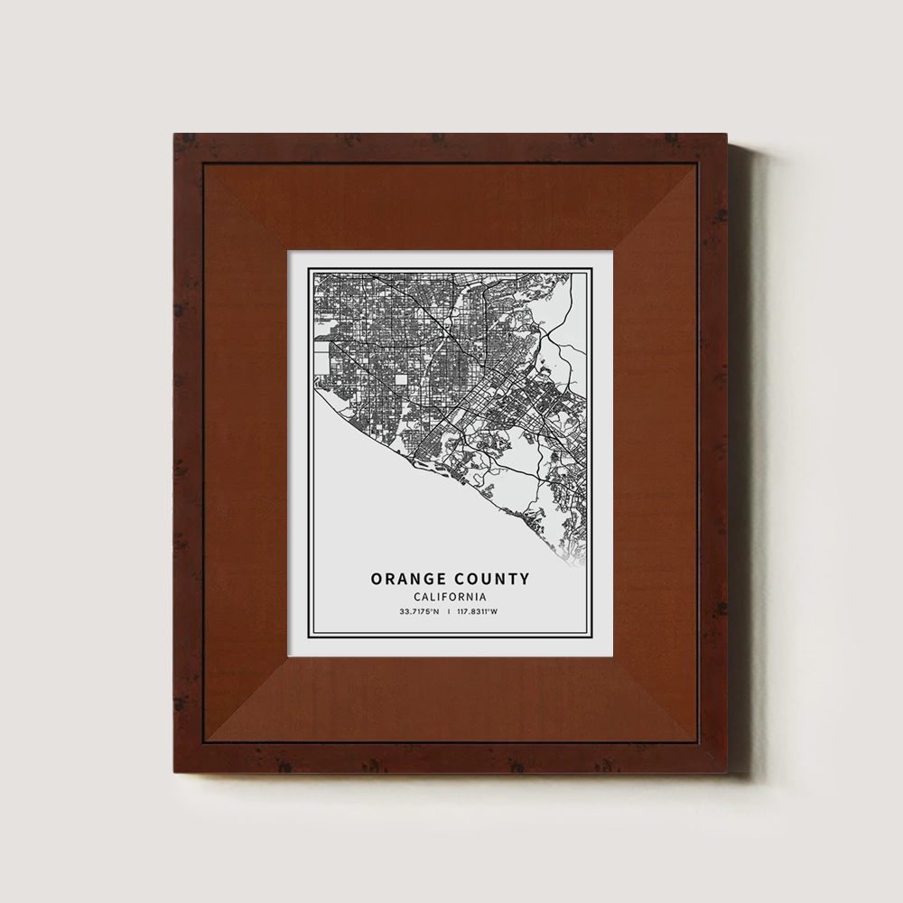 Minimalist Orange County Map Line Art Print