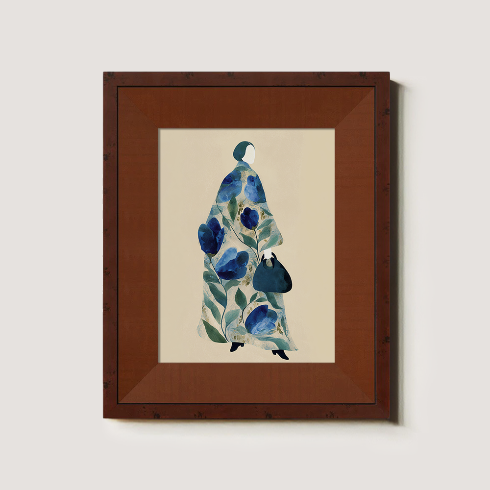 Hydrangea Kimono Silhouette - Blue Floral Study II