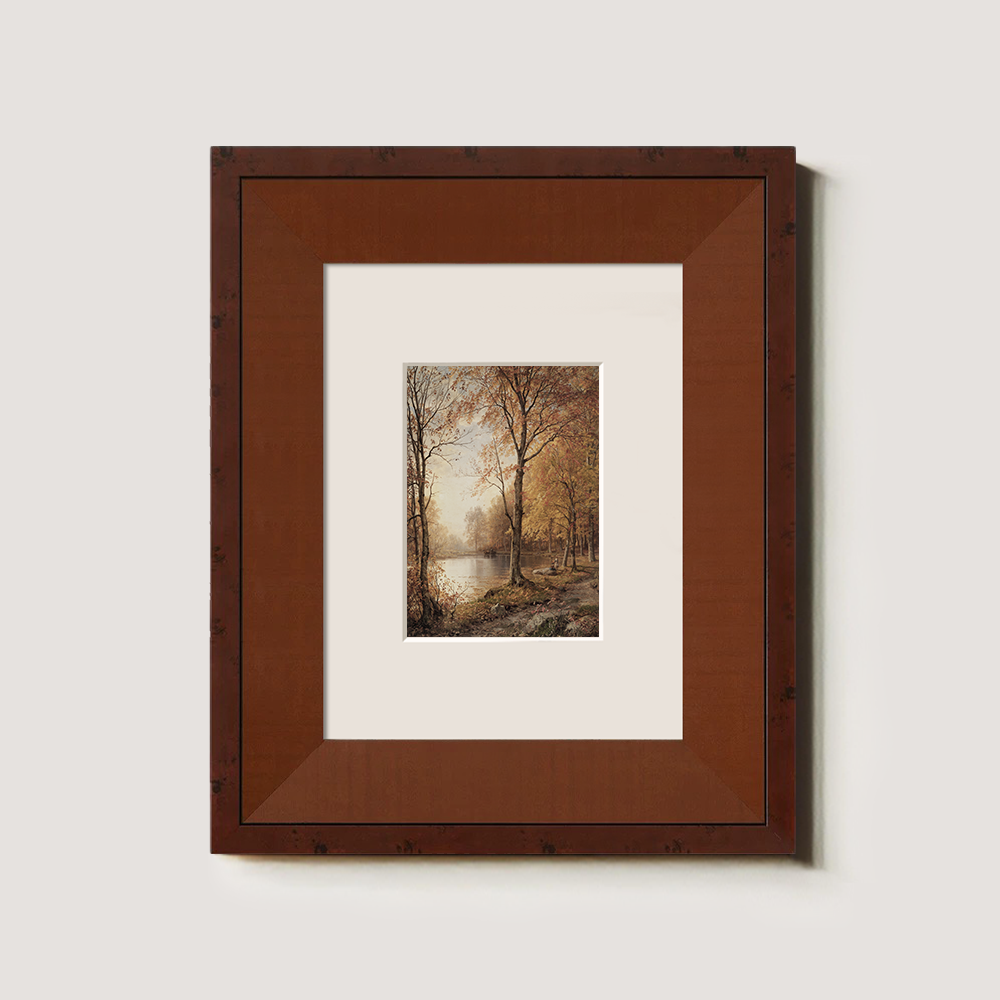 Misty Autumn Lakeside Reverie Watercolor Idyll